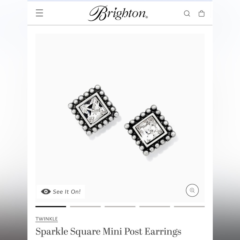 Brighton Twinkle Silver Square Mini Post Earrings - image 1